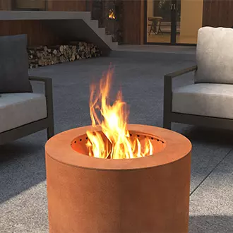 corten steel wood burning fire pit