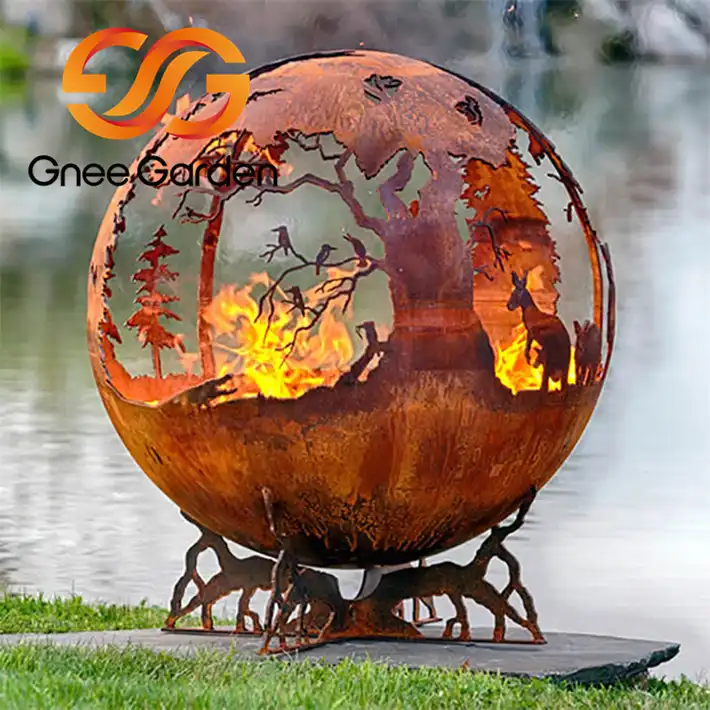 Outside Metal Corten Steel Half Sphere Fire Pit