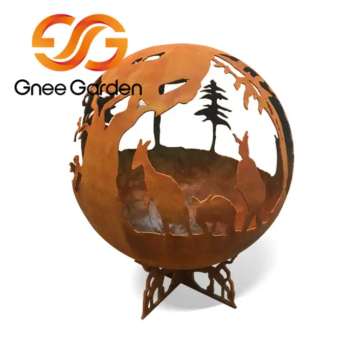 Outside Metal Corten Steel Half Sphere Fire Pit