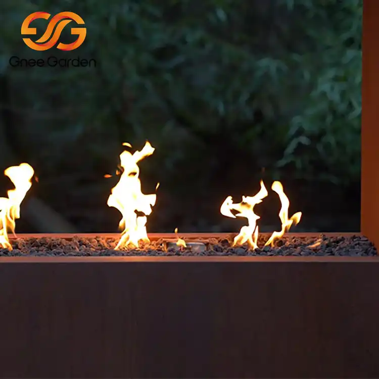 Corten Steel Outdoor Freestanding Fireplace GN-FP-505